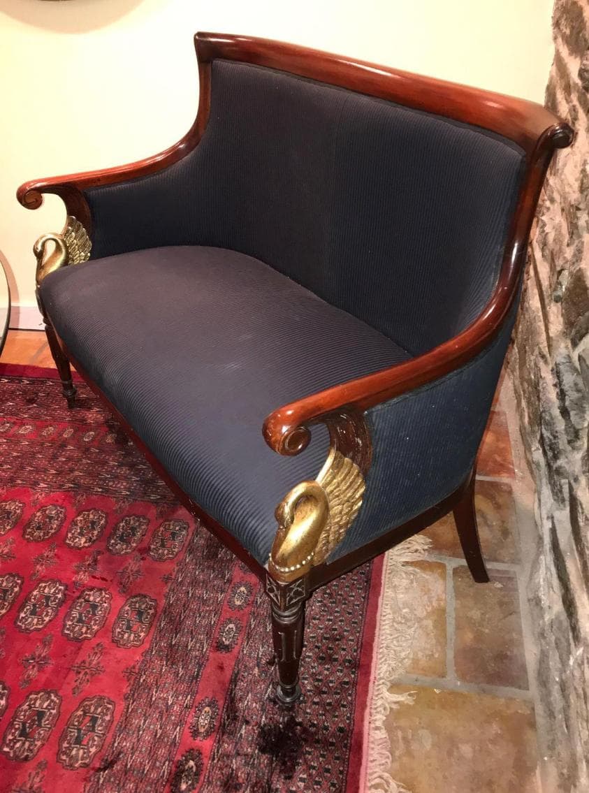 Gorgeous Swan Settee, archived catalog photograph