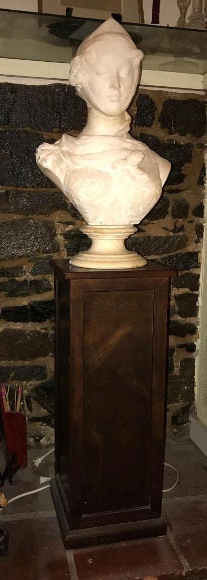 Marble Bust on Pedestal, archived catalog photograph