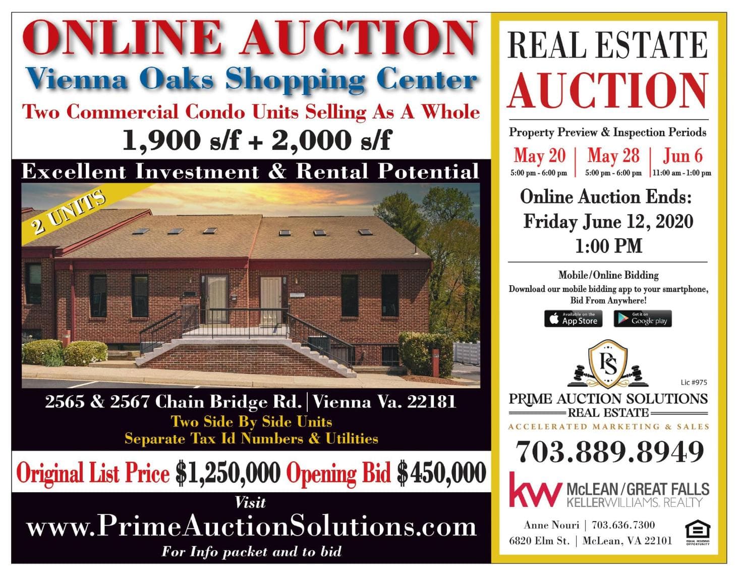 Original archived featured photograph for Vienna 2 Unit Commercial/Office Condo Auction, Online