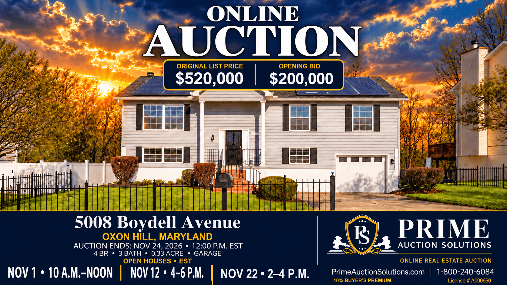 Online real estate auction — 5008 Boydell Avenue, Oxon Hill, MD 20745